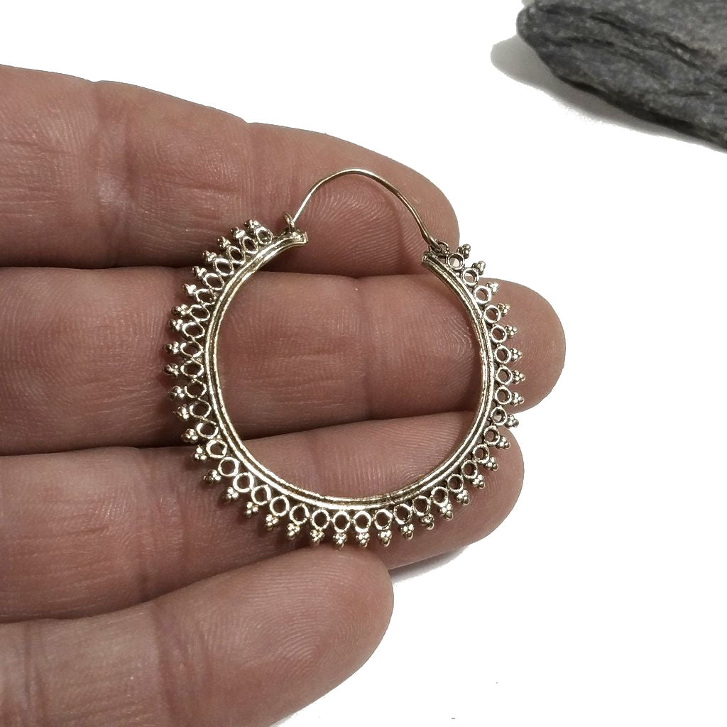 ORECCHINI ETNICI Ottone lucido ORECCHINI | Cerchio - BOHO