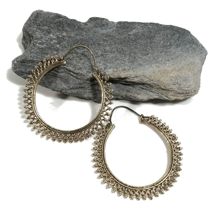 ORECCHINI ETNICI Ottone lucido ORECCHINI | Cerchio - BOHO
