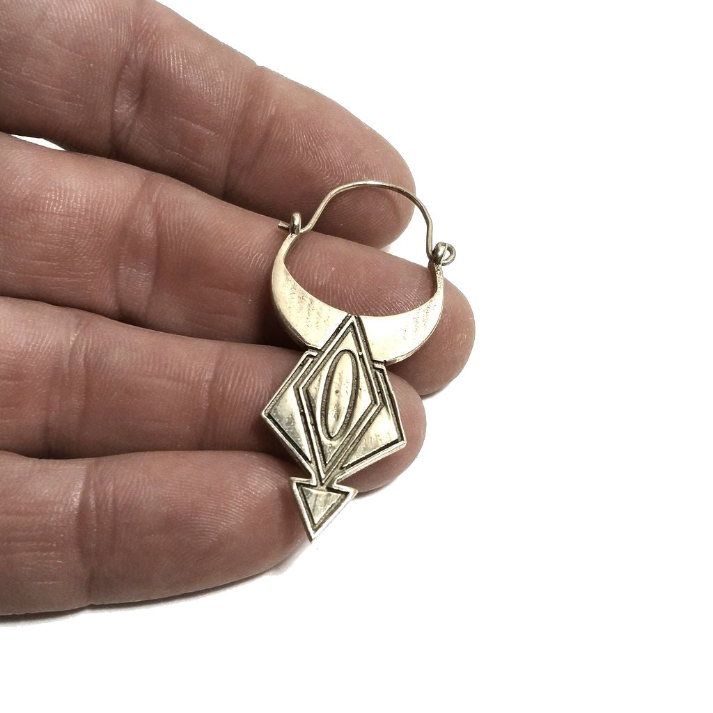 ORECCHINI ETNICI Ottone lucido Orecchini artigianali | BOHO