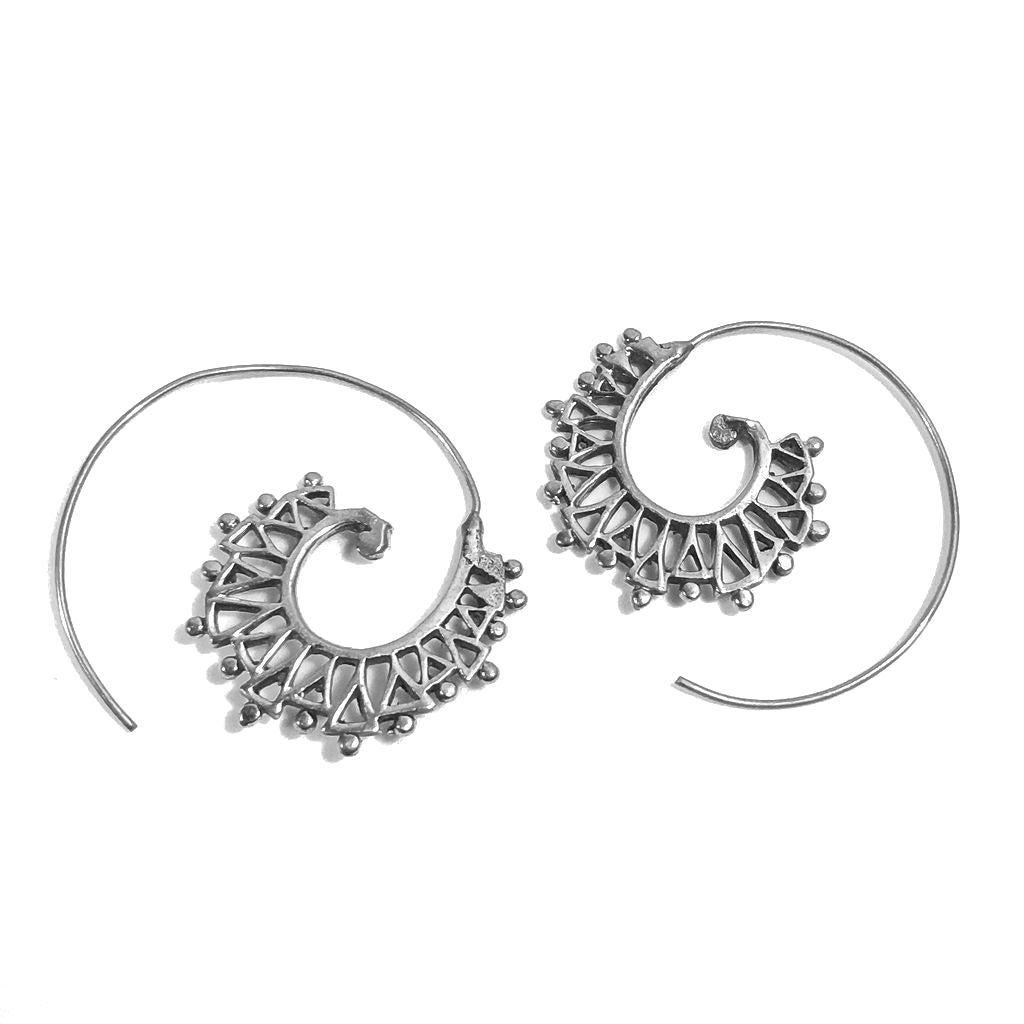 ORECCHINI ETNICI Ottone lucido ORECCHINI | SPIRALE | filigrana