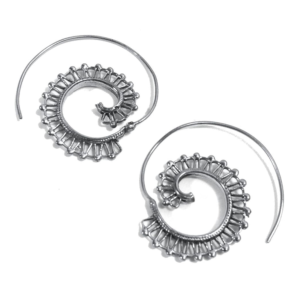 ORECCHINI ETNICI Ottone lucido ORECCHINI | SPIRALE | filigrana