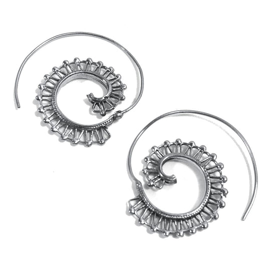 ORECCHINI ETNICI Ottone lucido ORECCHINI | SPIRALE | filigrana