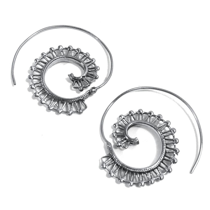 ORECCHINI ETNICI Ottone lucido ORECCHINI | SPIRALE | filigrana