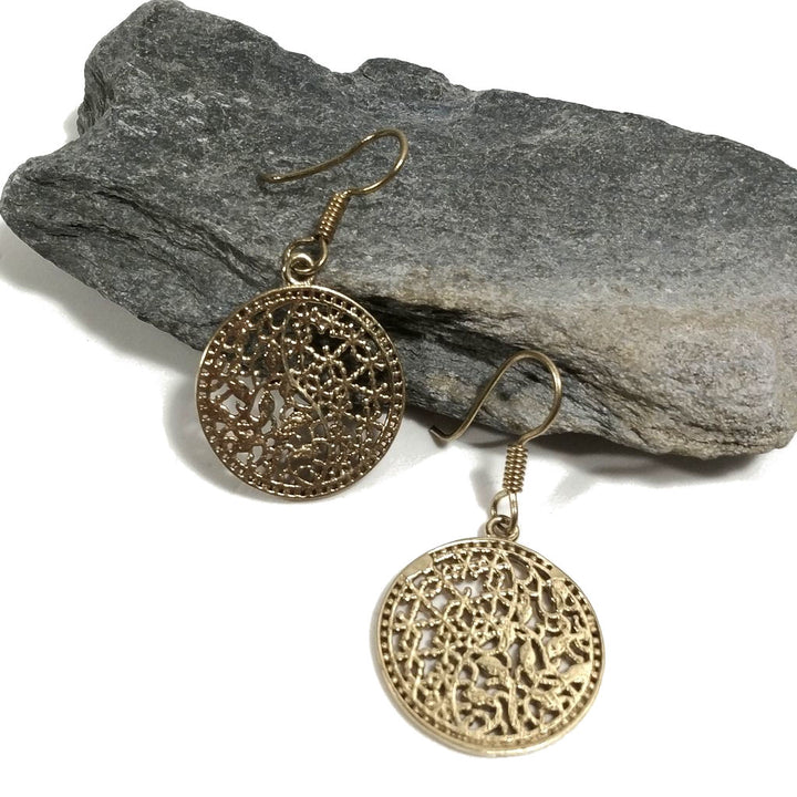 Copia del ORECCHINI ETNICI Ottone lucido Orecchini artigianali | TAO | BOHO