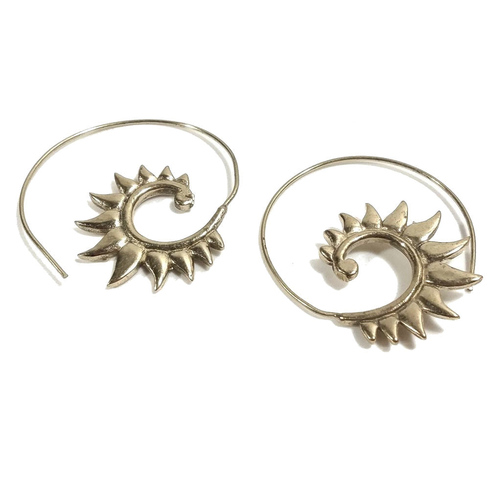 ORECCHINI ETNICI Ottone lucido ORECCHINI | SPIRALE | filigrana