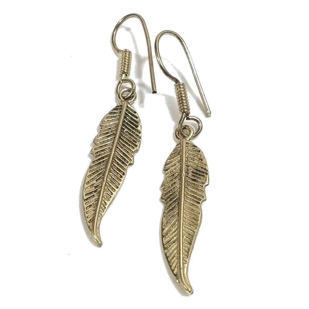 ORECCHINI ETNICI Ottone lucido Orecchini artigianali | Piuma | BOHO