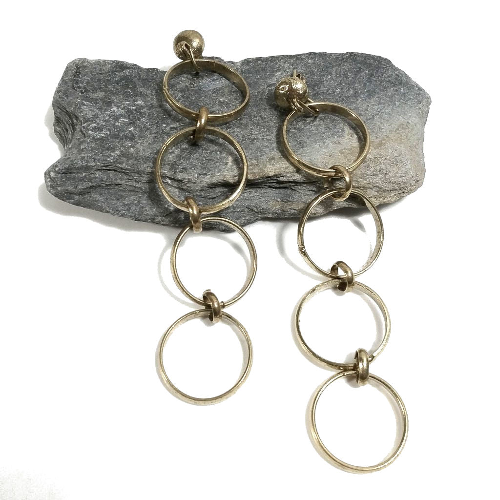 ORECCHINI ETNICI Ottone lucido Orecchini artigianali | BOHO | Cerchio