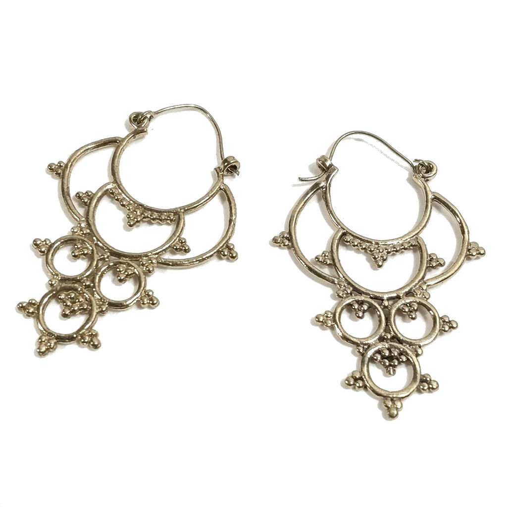 ORECCHINI ETNICI Ottone lucido Orecchini artigianali | Orecchino barocco