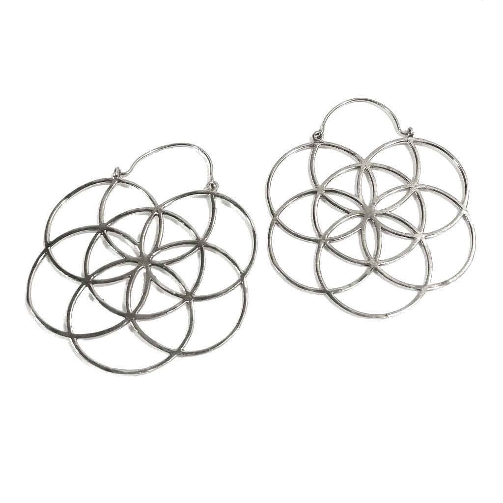 ORECCHINI Fiore della Vita Ottone lucido - FLORES