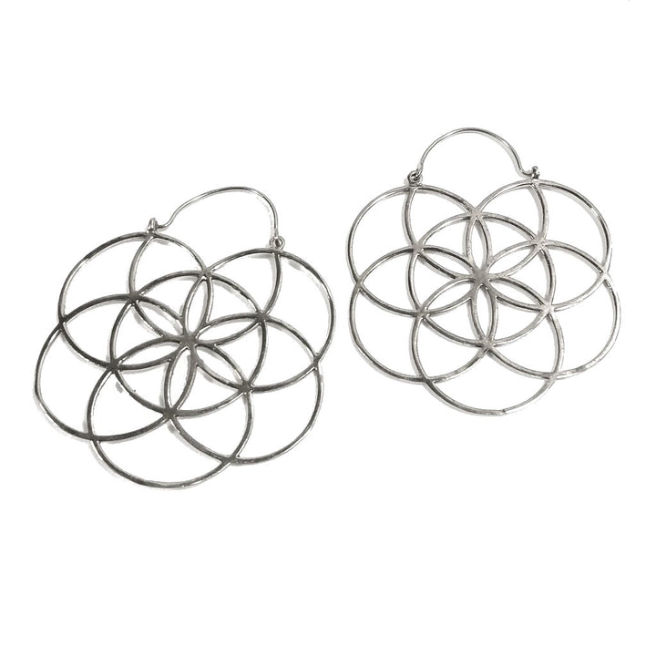 ORECCHINI Fiore della Vita Ottone lucido - FLORES