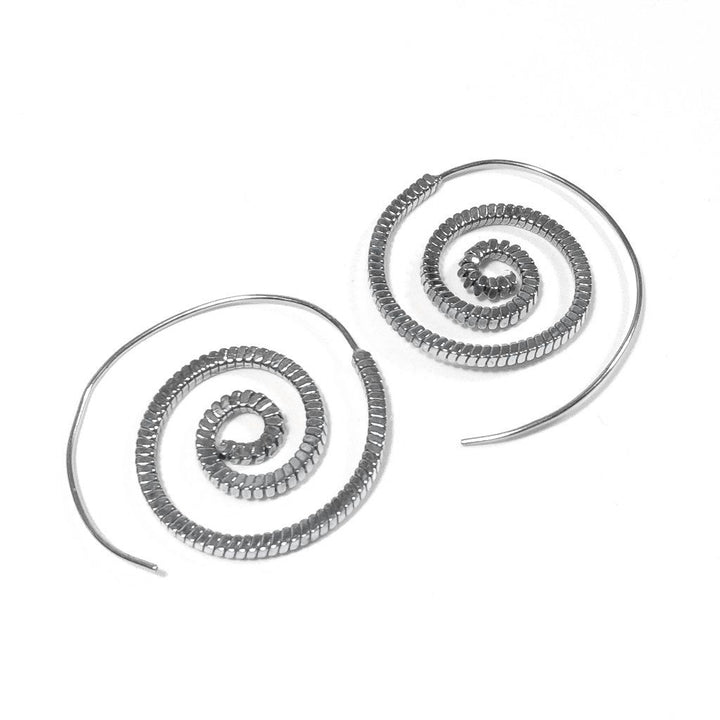 ETHNISCHE OHRRINGE OHRRINGE aus poliertem Messing | Spiral