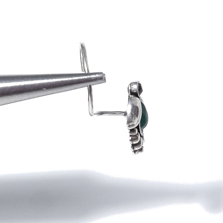 Orecchini da naso KOS | con Spirale e Pietra | Argento 925 | Piercing BOHO
