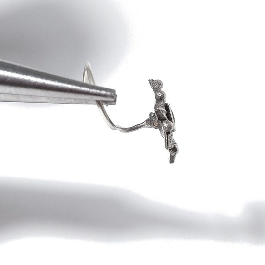 Orecchini da naso FAVIGNANA | con Spirale e Pietra | Argento 925 | Piercing BOHO