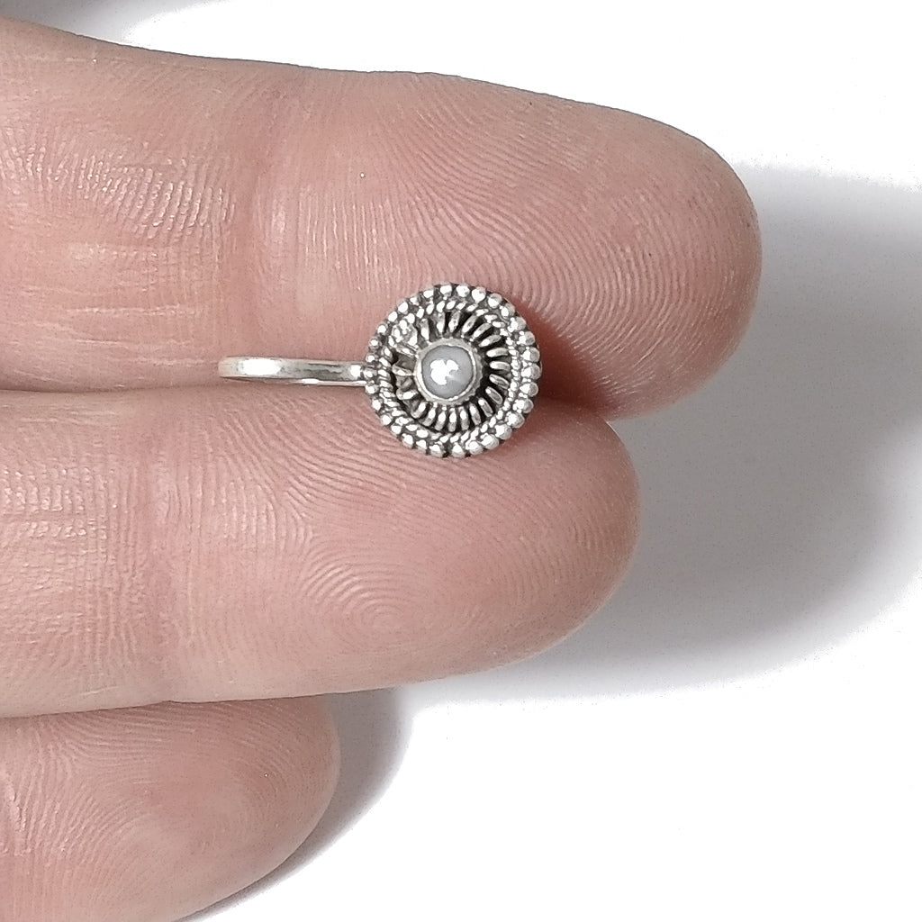 Orecchini da naso LAMPEDUSA | con Spirale e Pietra | Argento 925 | Piercing BOHO
