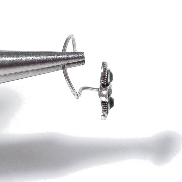 Orecchini da naso LAS PALMAS | con Spirale e Pietra | Argento 925 | Piercing BOHO