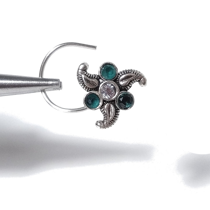 Orecchini da naso LAS PALMAS | con Spirale e Pietra | Argento 925 | Piercing BOHO