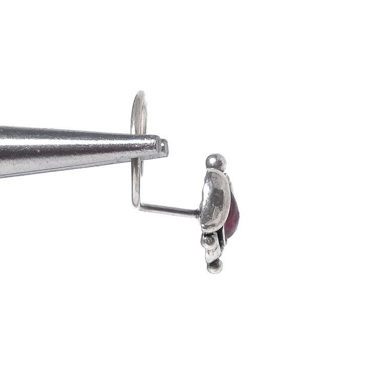 Orecchini da naso MAIORCA | con Spirale e Pietra | Argento 925 | Piercing BOHO