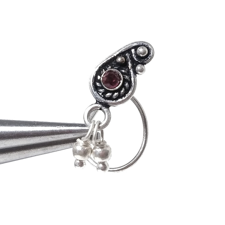 Orecchini da naso MONTECARLO | con Spirale e Pietra | Argento 925 | Piercing BOHO