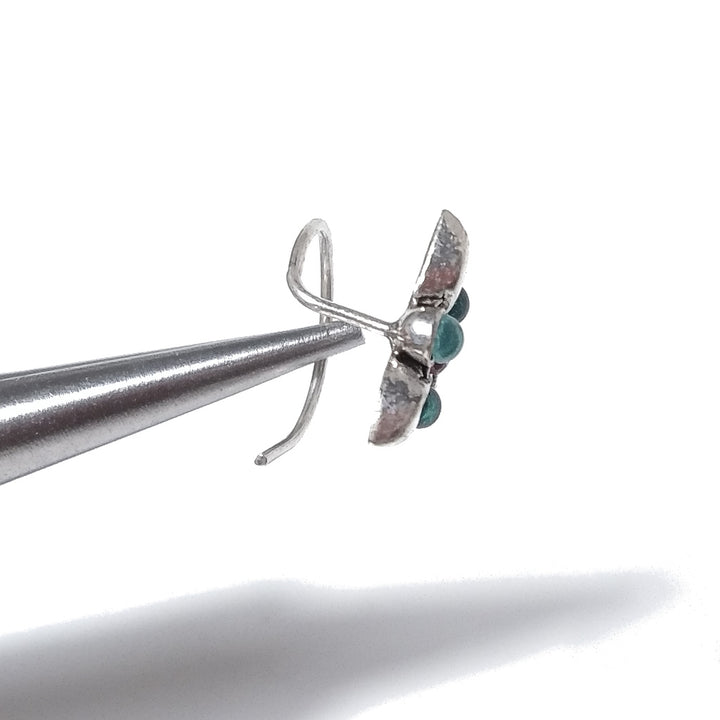 Orecchini da naso PANAREA | con Spirale e Pietra | Argento 925 | Piercing BOHO