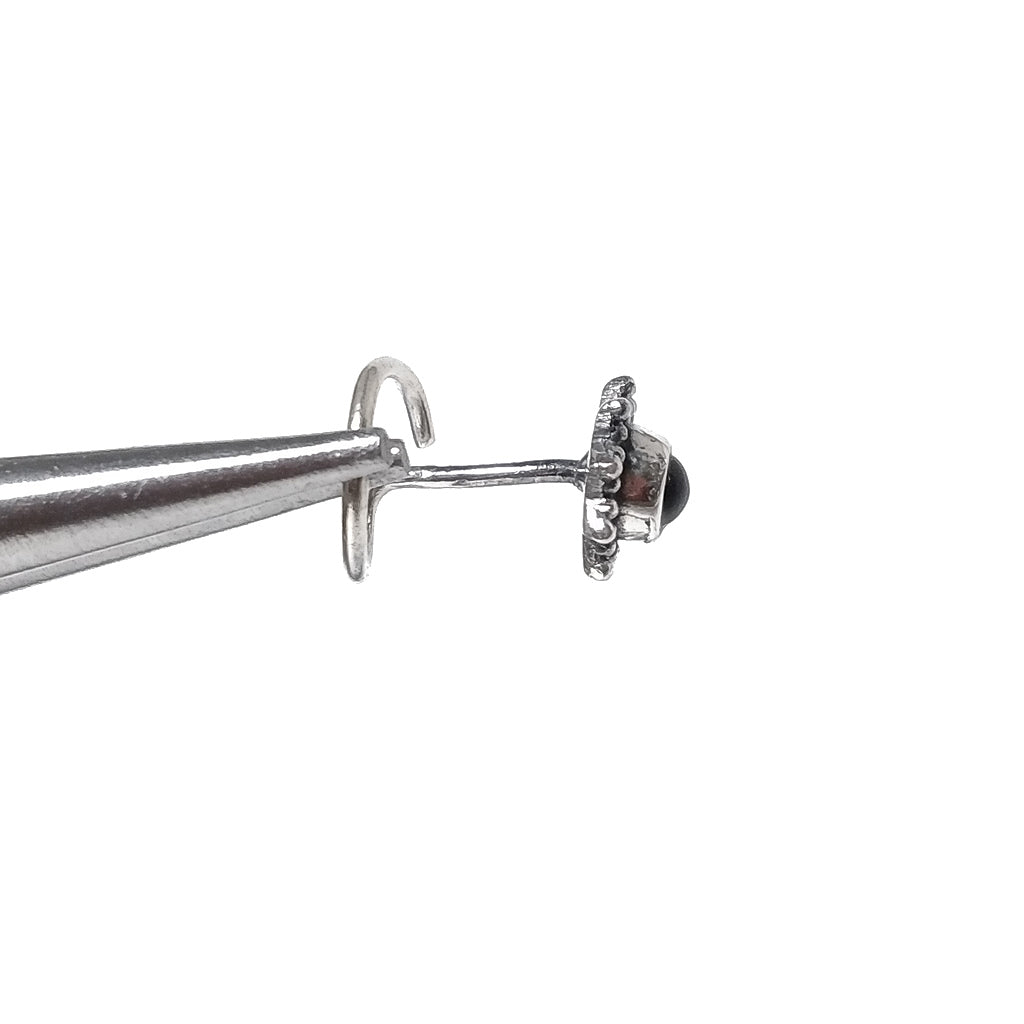 Orecchini da naso PORTO ERCOLE | con Spirale e Pietra | Argento 925 | Piercing BOHO