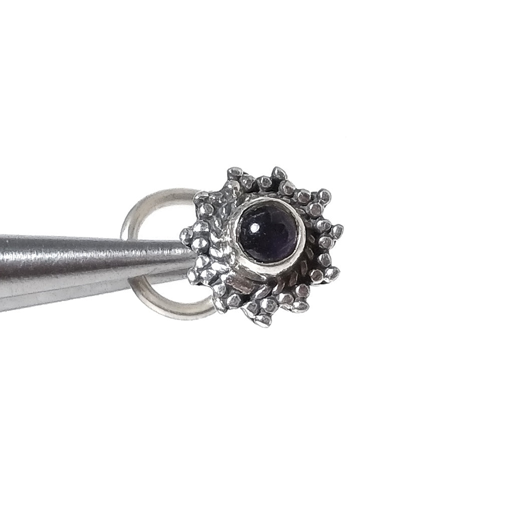 Orecchini da naso SANTORINI | con Spirale e Pietra | Argento 925 | Piercing BOHO
