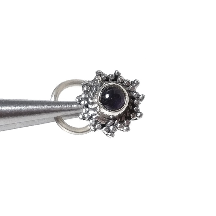 Orecchini da naso SANTORINI | con Spirale e Pietra | Argento 925 | Piercing BOHO