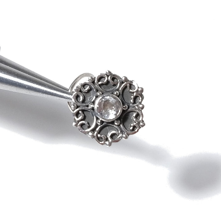 Copia del Orecchini da naso TAJ MAHAL | con Spirale e Pietra | Argento 925 | Piercing BOHO
