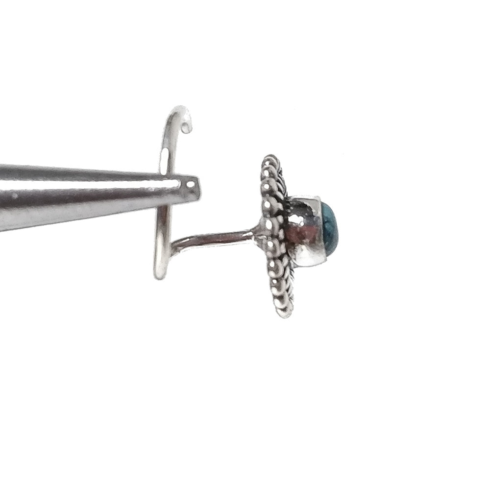 Orecchini da naso TAVOLARA | con Spirale e Pietra | Argento 925 | Piercing BOHO