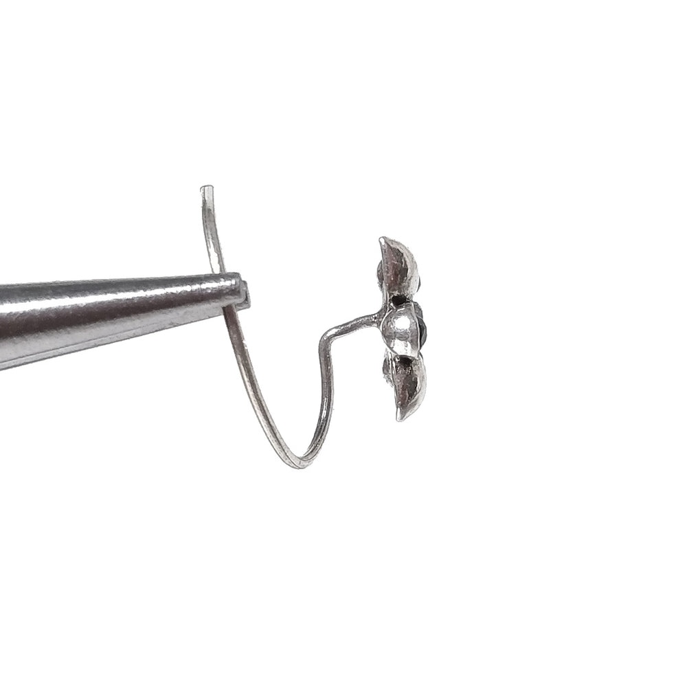 Orecchini da naso USTICA | con Spirale e Pietra | Argento 925 | Piercing BOHO