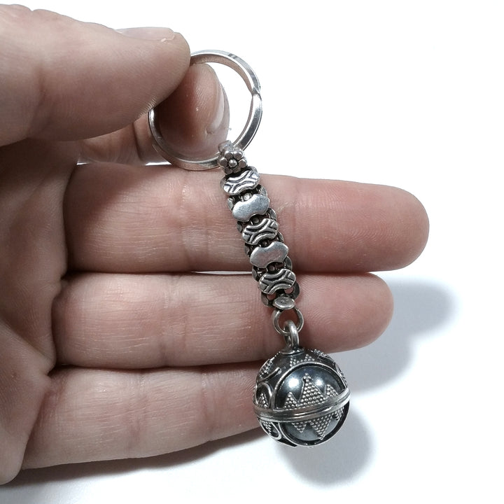 PORTACHIAVI ARGENTO in argento 925 con ORNAMENTI etnici | GIOIELLI IN ARGENTO