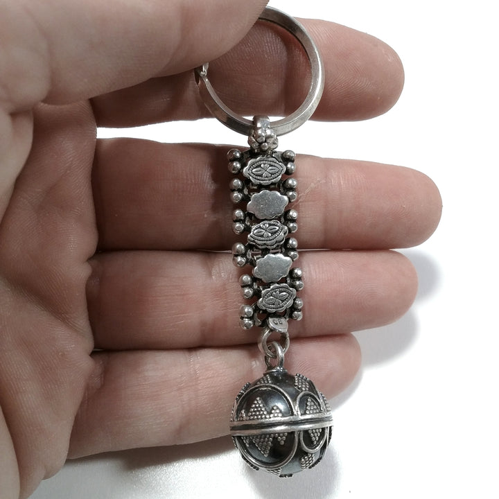 PORTACHIAVI ARGENTO in argento 925 con ORNAMENTI etnici | GIOIELLI IN ARGENTO