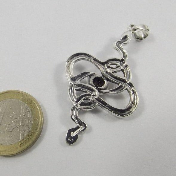 Schlangenanhänger aus Silber mit Stein - ETAWAH