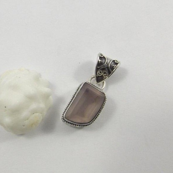 CIONDOLO QUARZO ROSA argento I - ilmondodiwit - Ciondolo