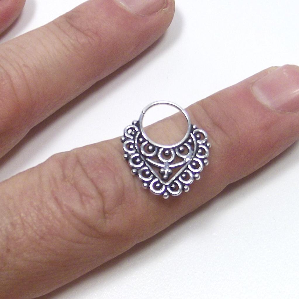 Orecchino - SEPTUM in argento 925 brunito - etnico