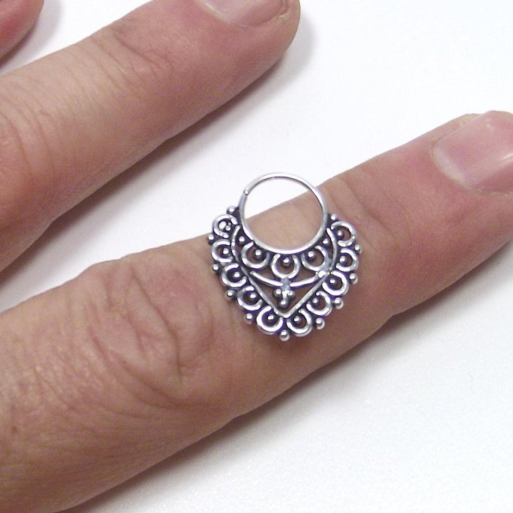 Orecchino - SEPTUM in argento 925 brunito - etnico