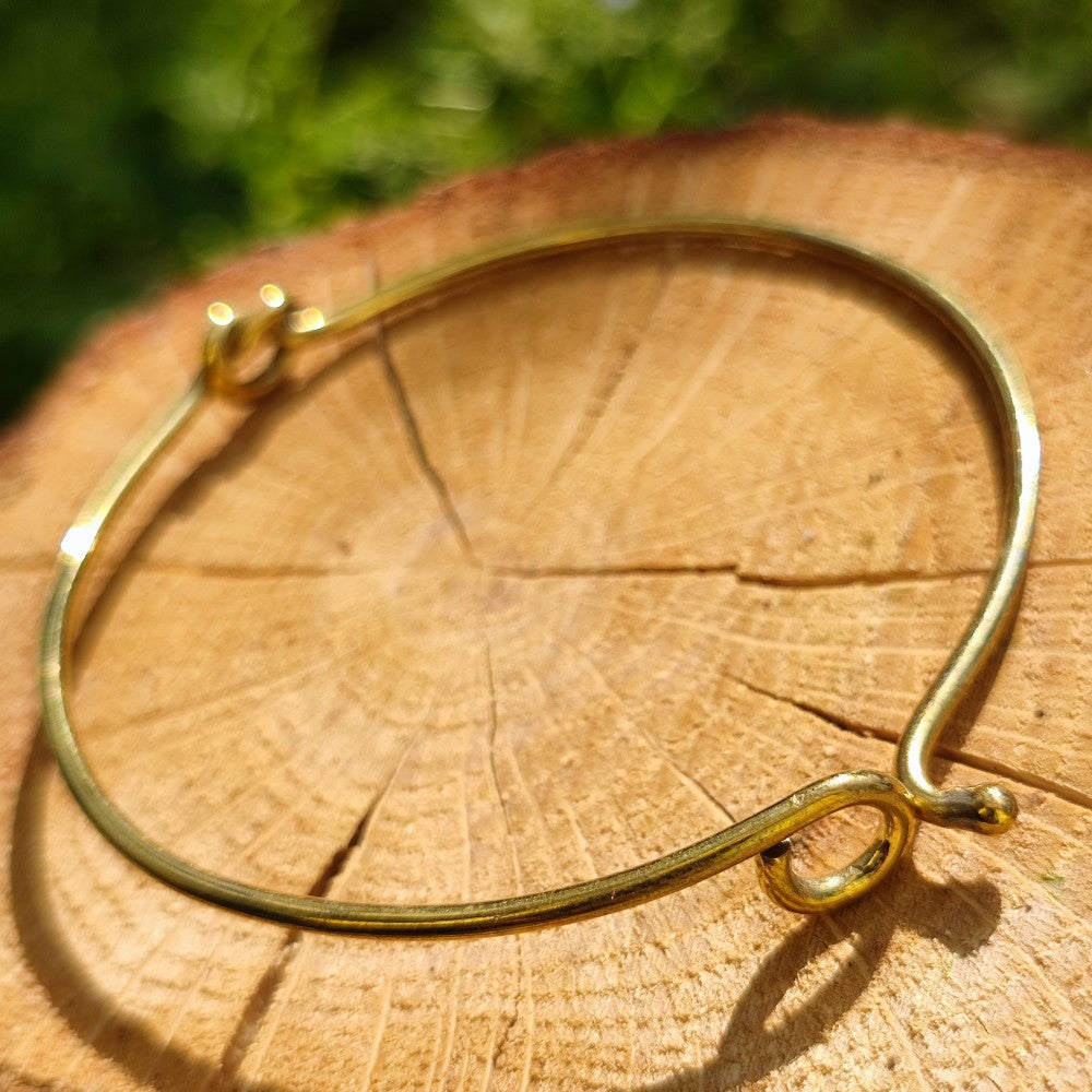 VIPIN Bracciale indiano artigianale in ottone dettaglio chiusura