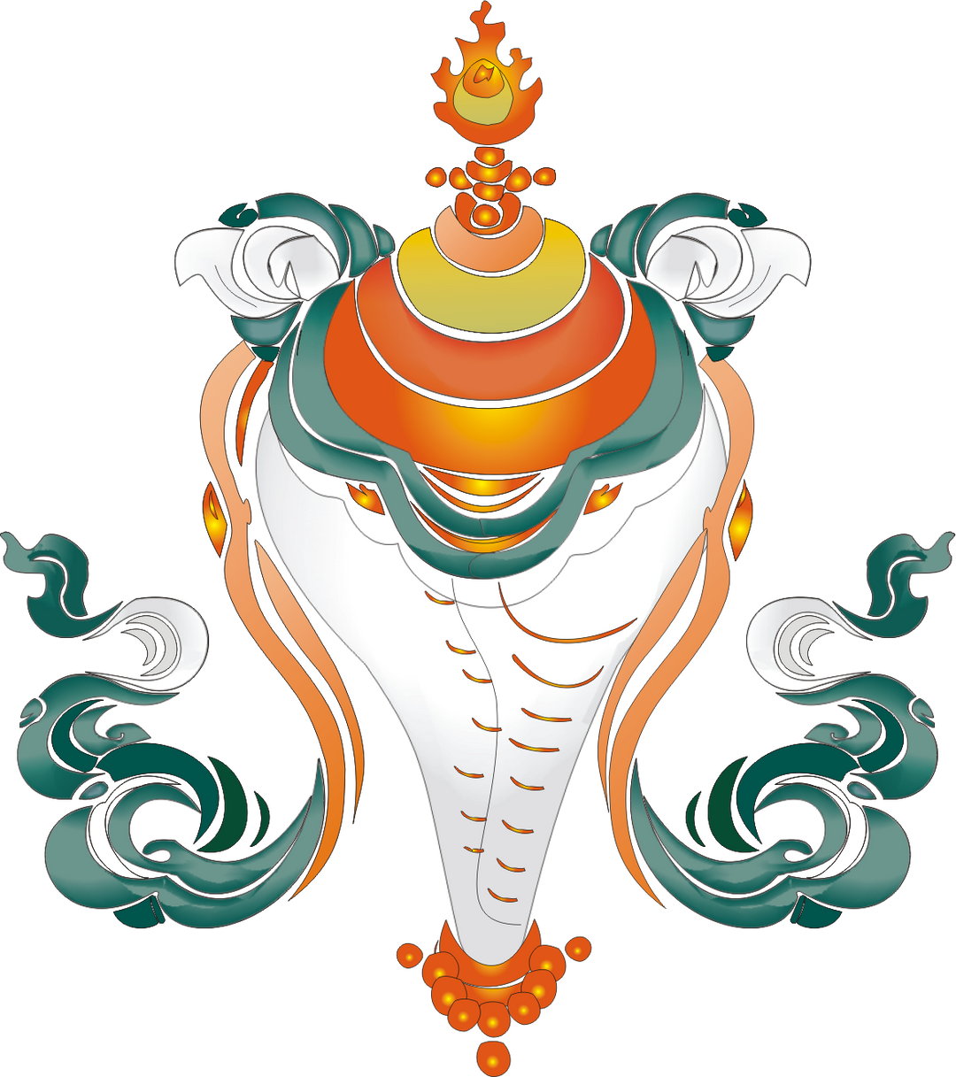 conchiglia sankha auspicio tibetano