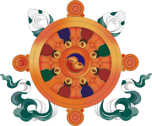 Ruota del darma - otto simboli di buon auspicio
