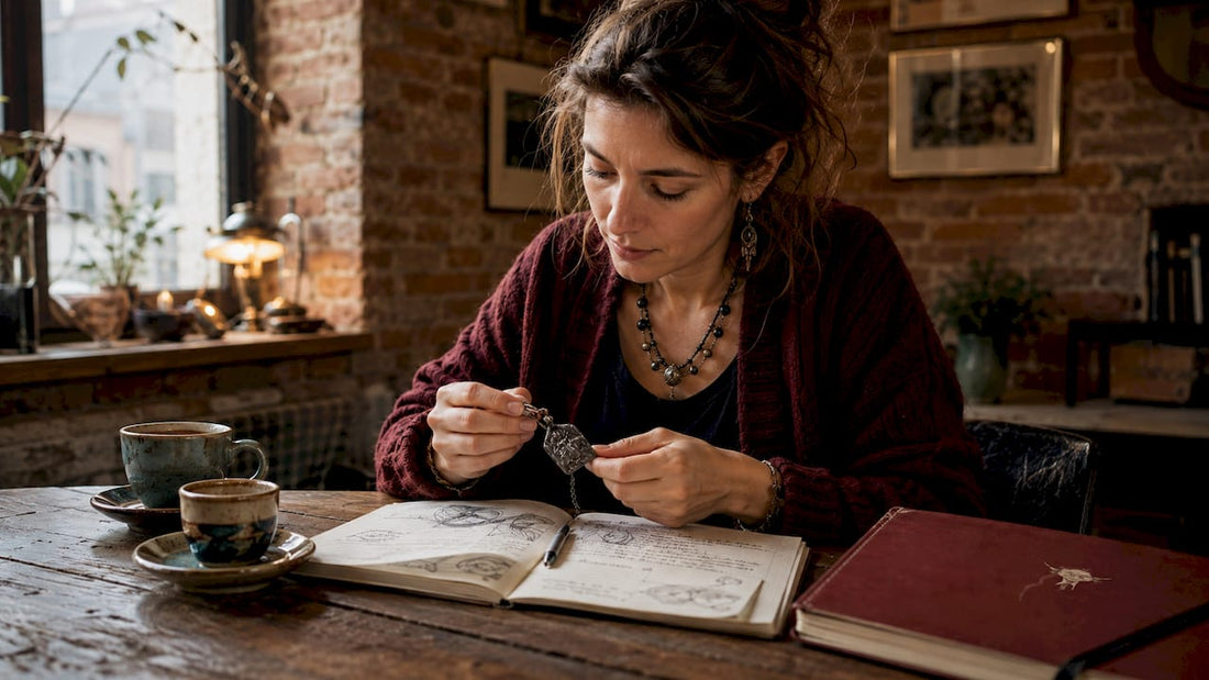 Studioso di etnologia che analizza gioielli tradizionali di diverse culture