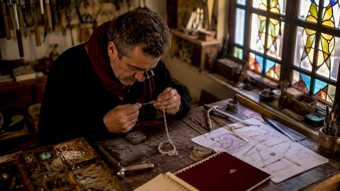 Maestro orafo all’opera nella creazione di un gioiello artigianale
