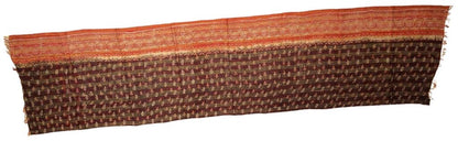 Sciarpa KANTHA con tessuti vintage misto seta ricamo a mano rosso - nero - oro