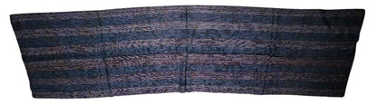 Sciarpa KANTHA con tessuti vintage misto seta ricamo a mano - blu