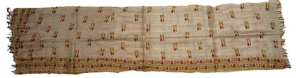 Sciarpa KANTHA con tessuti vintage misto seta ricamo a mano beige – immagine3
