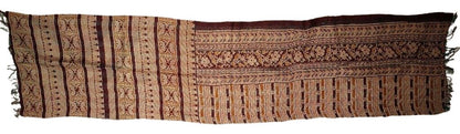 Sciarpa KANTHA con tessuti vintage misto seta ricamo a mano beige-bordeaux