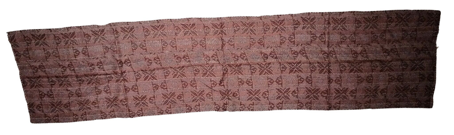 Sciarpa KANTHA con tessuti vintage misto seta ricamo a mano marrone – totale