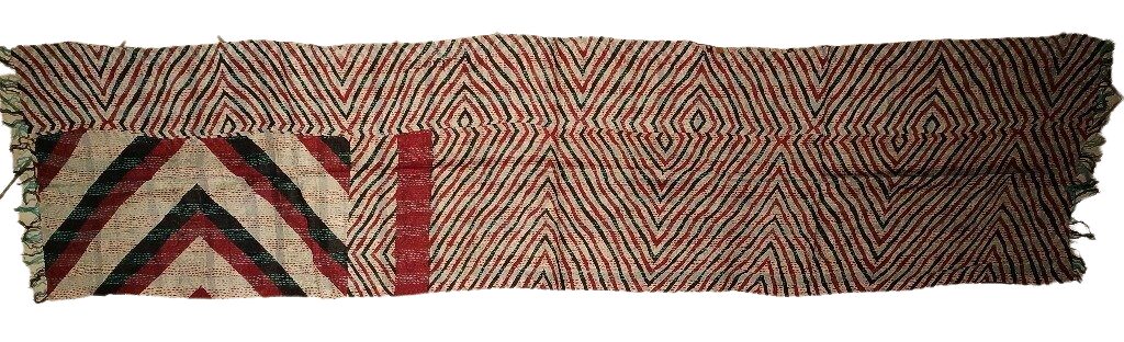 Sciarpa KANTHA con tessuti vintage misto seta ricamo a mano beige-bordeaux