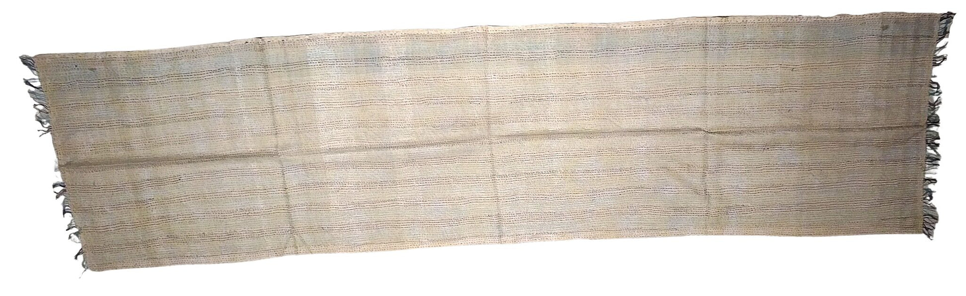 Sciarpa KANTHA con tessuti vintage misto seta ricamo a mano oro – vista totale
