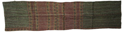 Sciarpa KANTHA con tessuti vintage misto seta ricamo a mano verde – immagine4