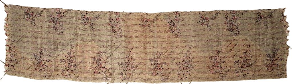 Sciarpa KANTHA con tessuti vintage misto seta ricamo a mano bronzo - grigio – immagine5
