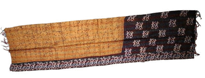 Sciarpa KANTHA con tessuti vintage misto seta ricamo a mano giallo